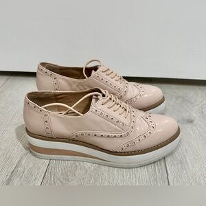 Madden Girl Pink Flats with Brogue Detailing